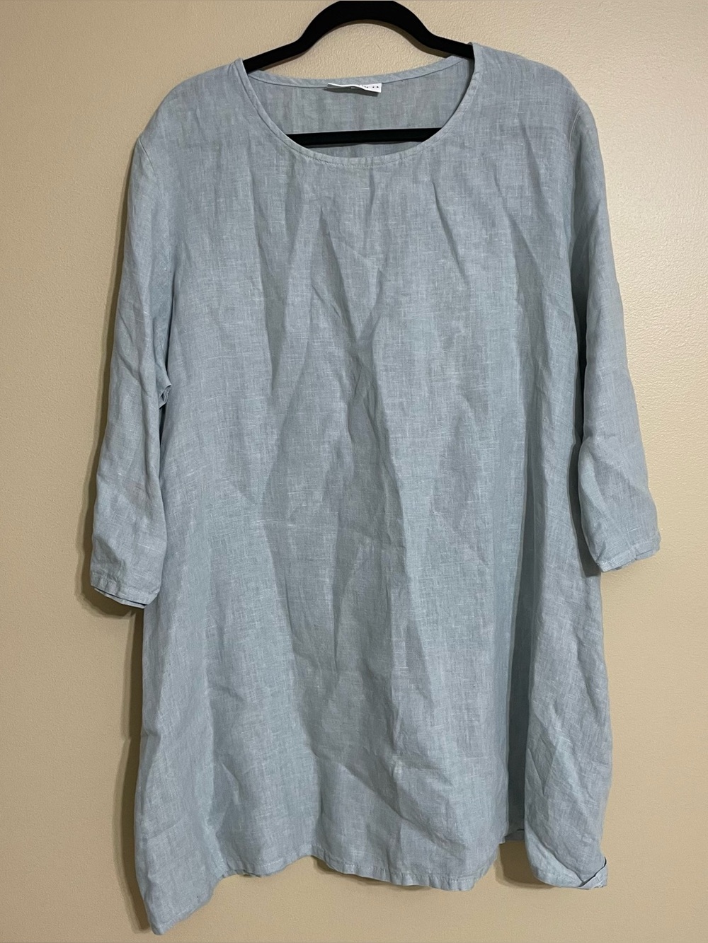 Bryn Walker‎ Linen Tunic Blue Side Pocket Minimalist Lagenlook Top M